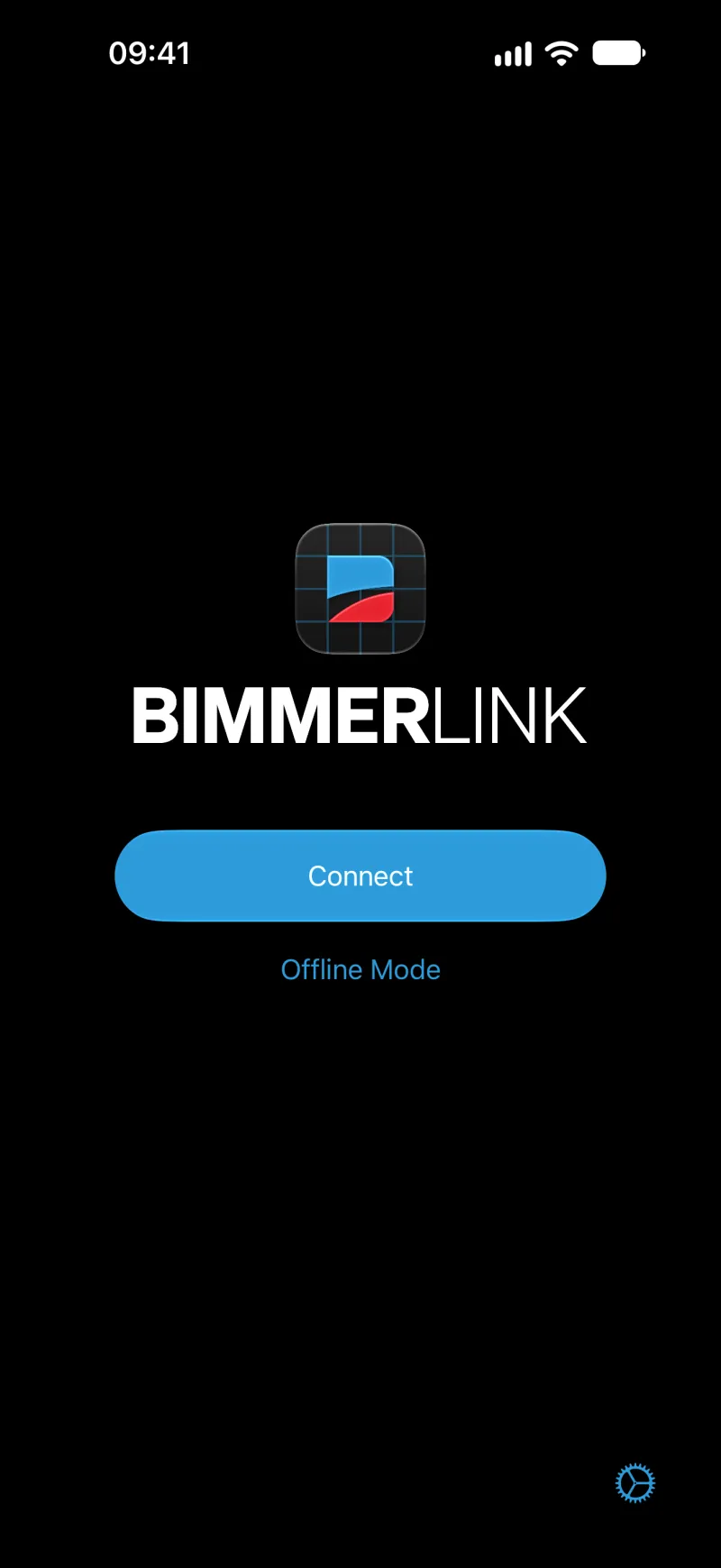 BimmerLink connection screen on iPhone
