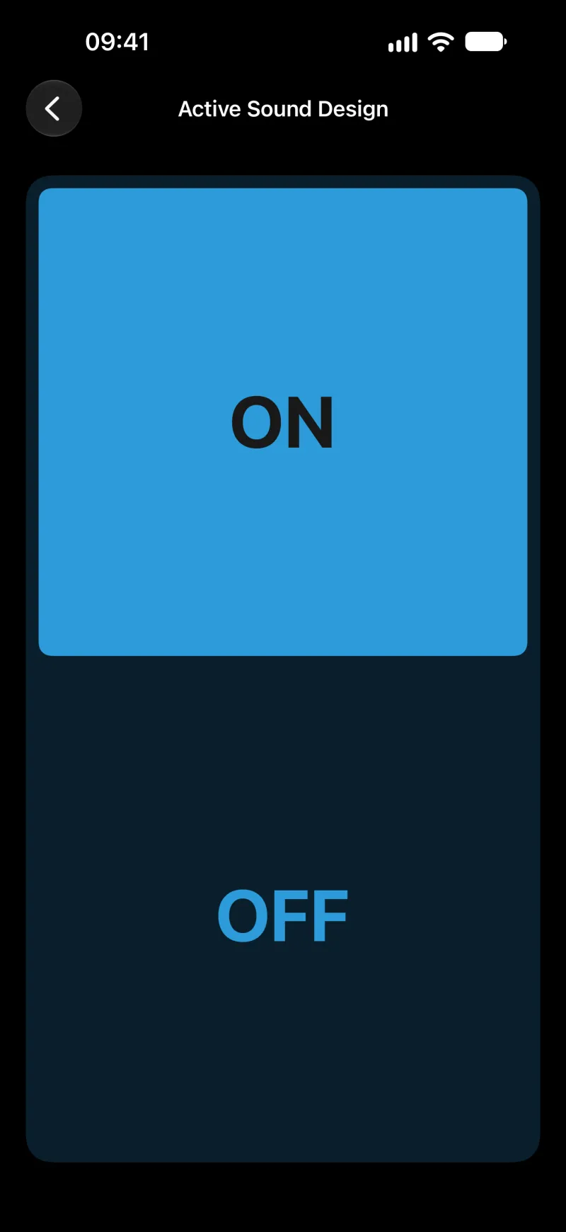 BimmerLink Active Sound Design settings on iPhone