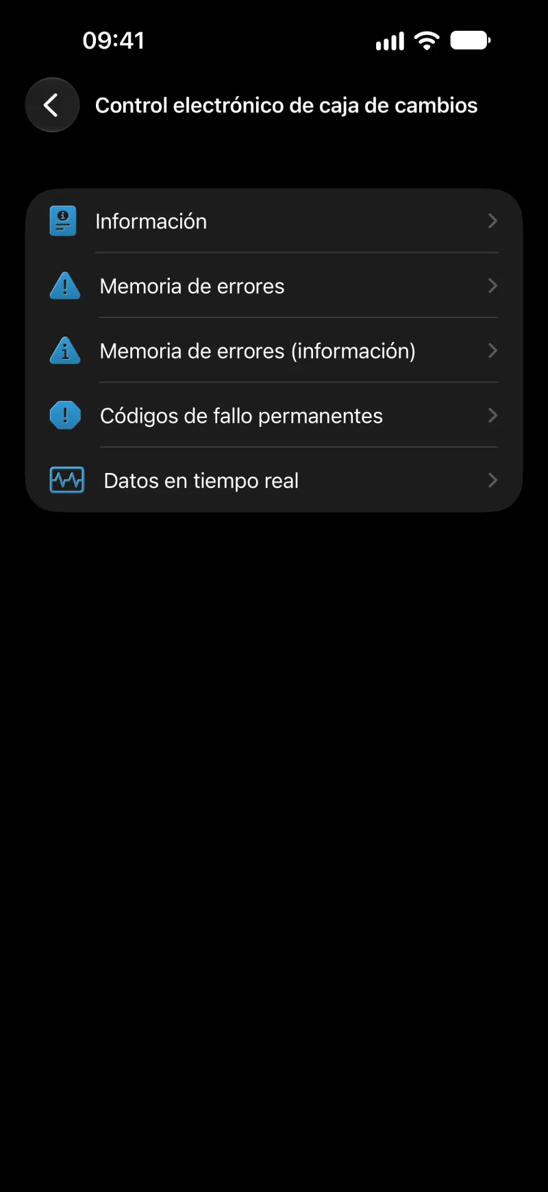 Funciones de las unidades de control en BimmerLink en el iPhone