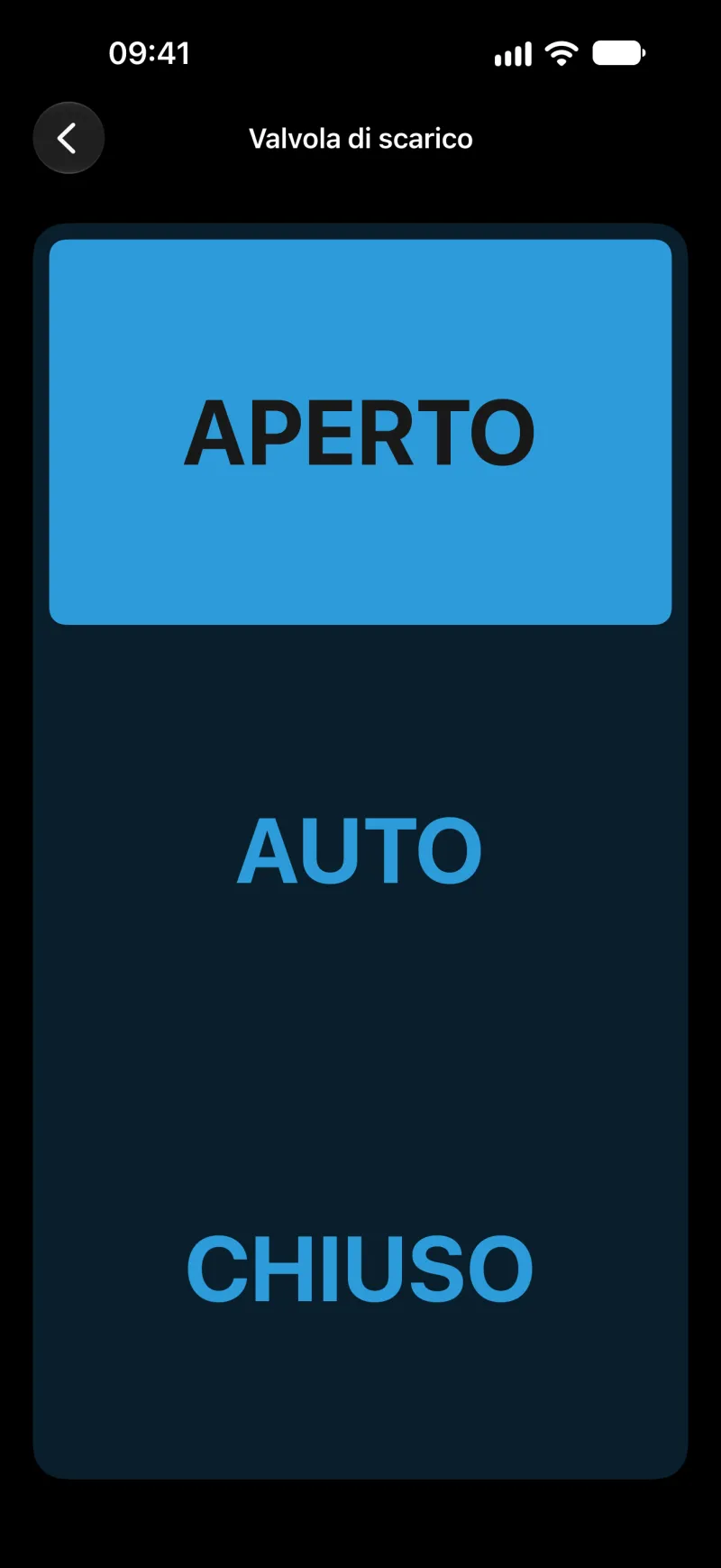 Schermata di controllo della valvola di scarico di BimmerLink su iPhone