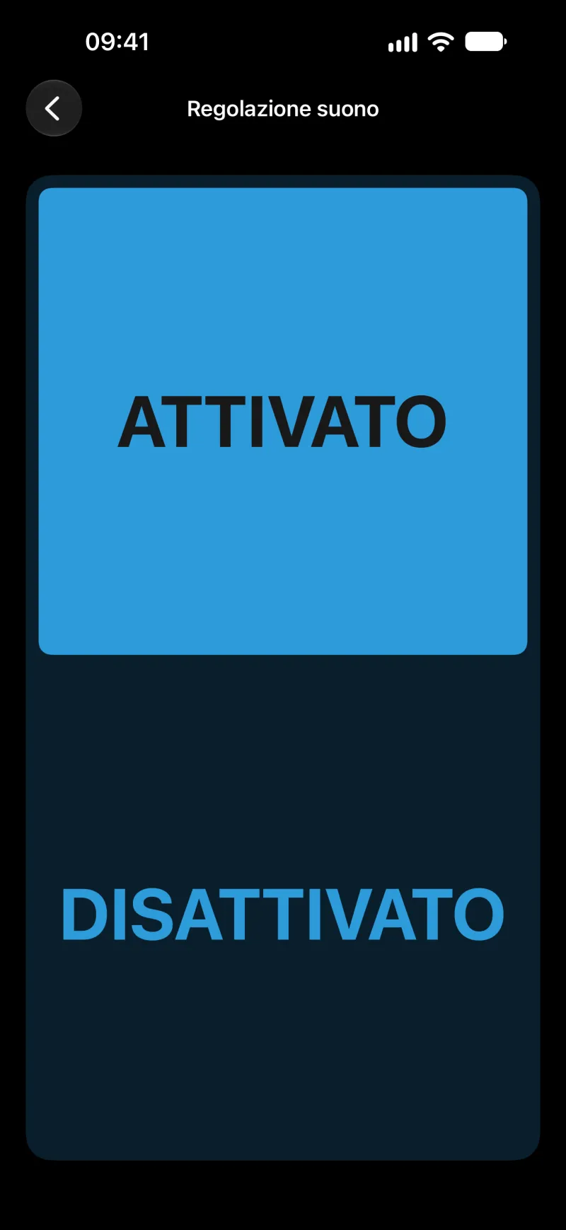 Schermata di regolazione del suono di BimmerLink su iPhone