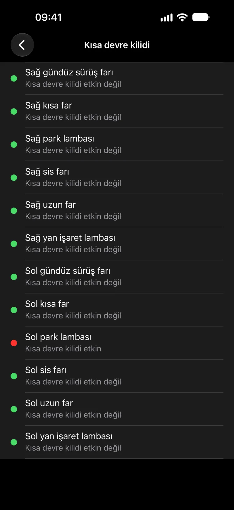 iPhone’da BimmerLink kısa devre kilidi sıfırlama ekranı